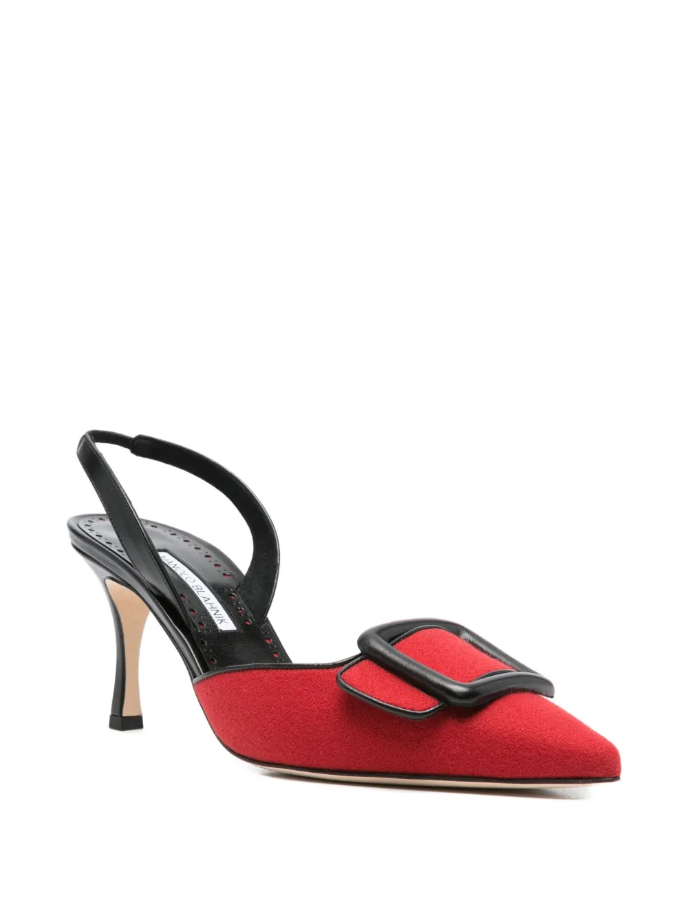 Туфли на каблуке из кожи высотой 70 мм Manolo Blahnik, красный — фото 2
