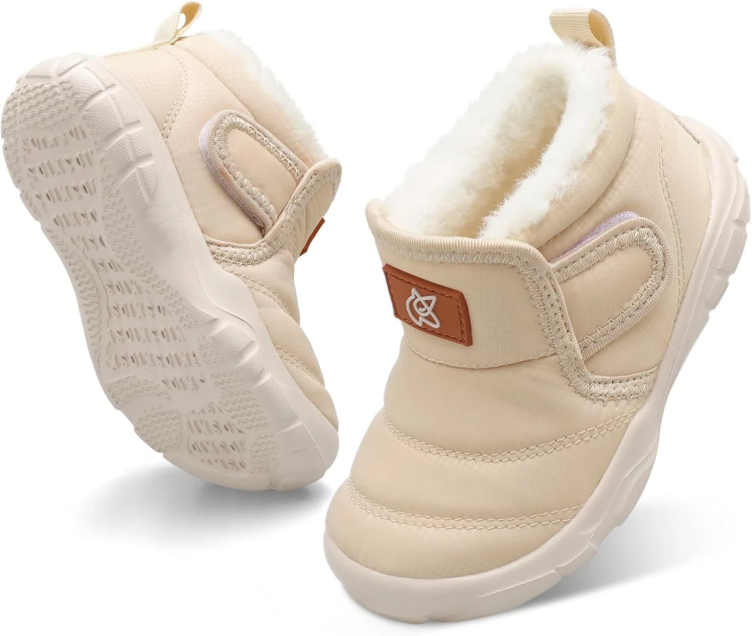 Детские зимние ботинки для девочек с флисом QFH, Beige