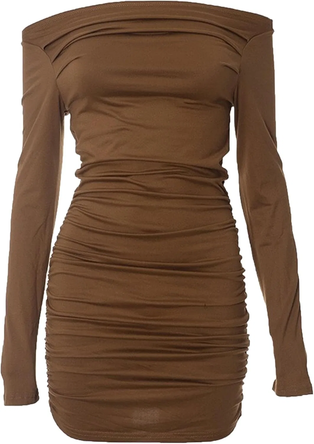 Женское длинное платье с воланами Off-Shoulder, Brown