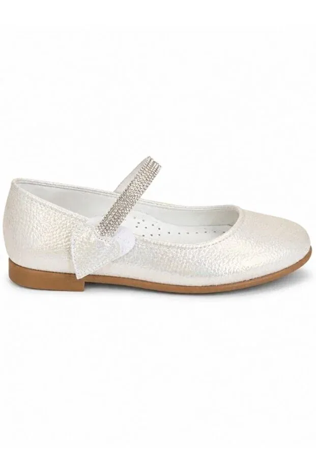Детские балетки для девочек с принтом Heart Detailed Design Zekids, White — фото 2
