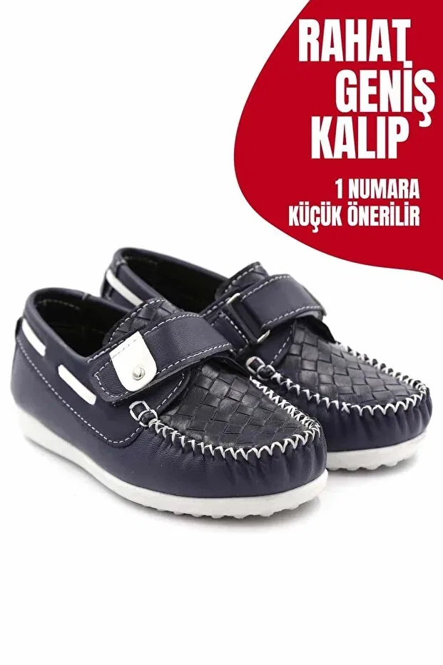 Детские туфли для мальчиков с липучкой Ewen Tomm, Patterned Navy Blue