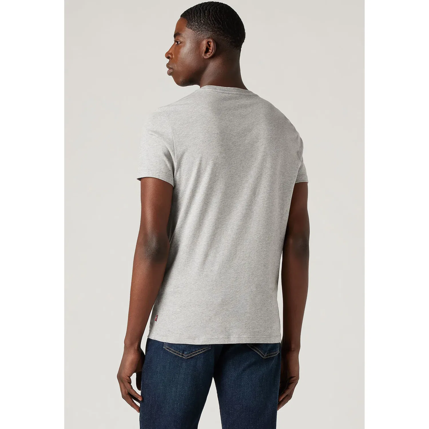 Мужская классическая хлопковая футболка футболка Levi's, Grey Heather — фото 4
