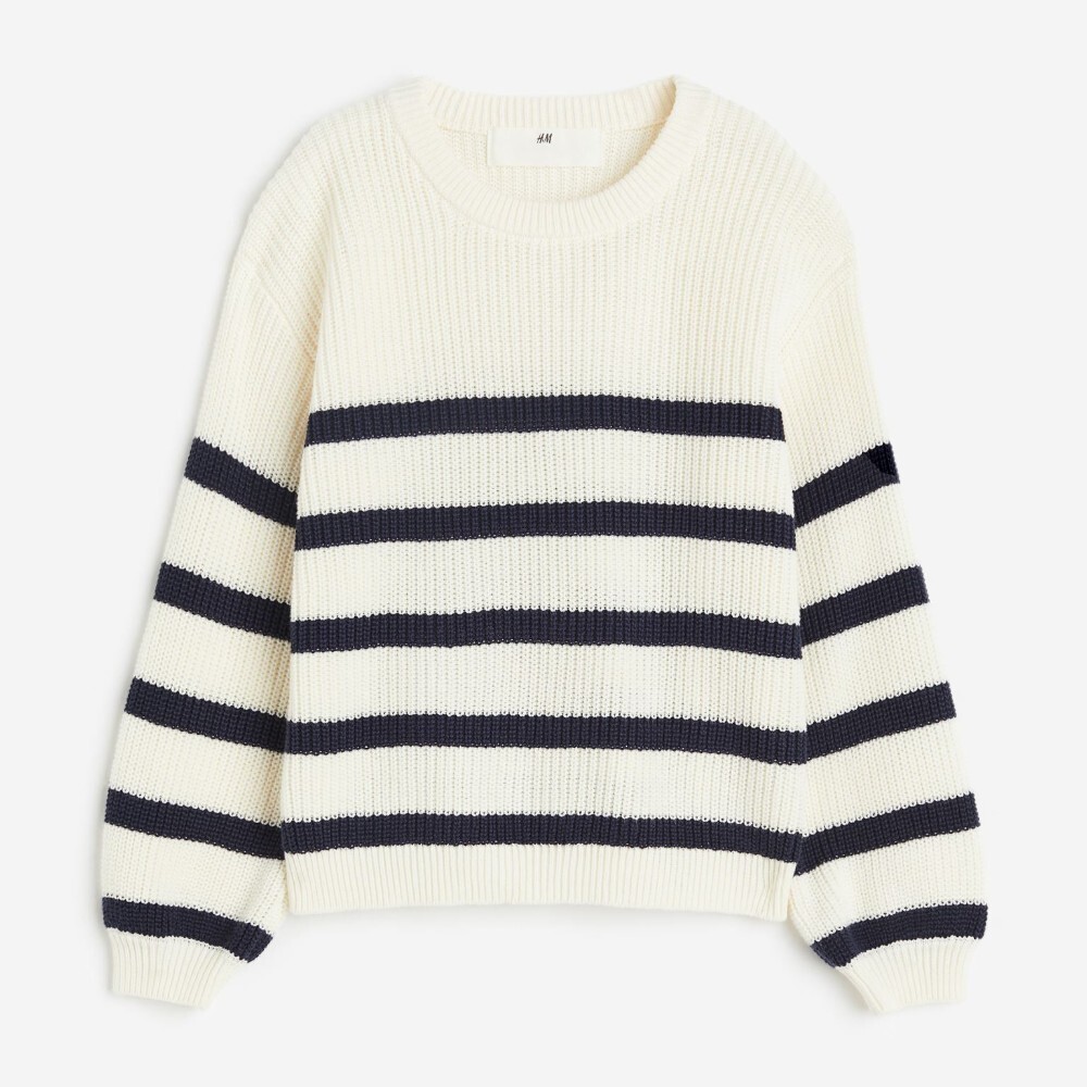 

Свитер H&M Kids Textured-knit, белый/черный
