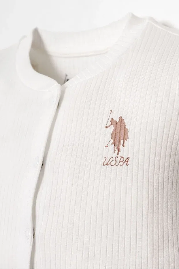 Детский комплект для выписки с геометрическим принтом U.S. Polo Assn., White — фото 4