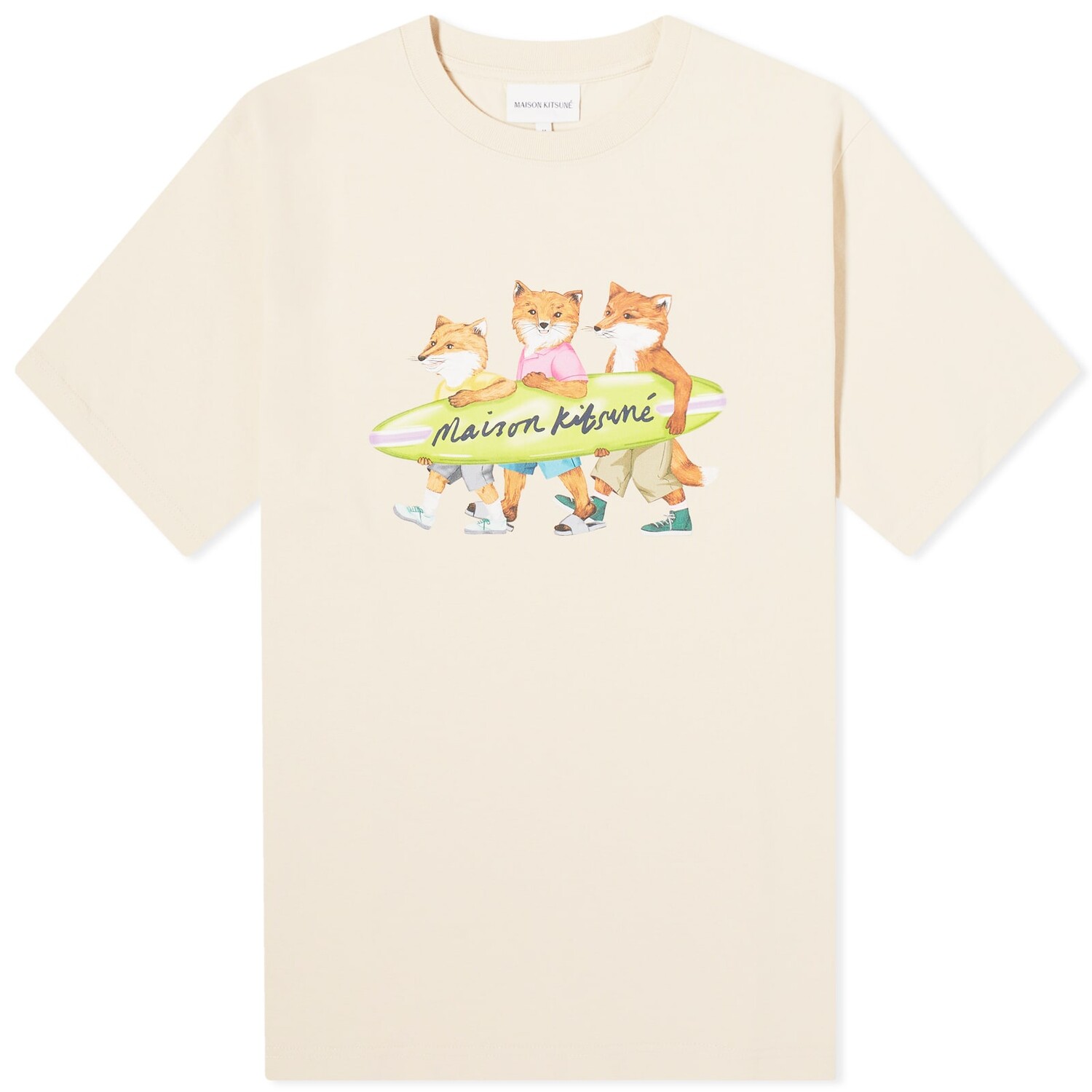 

Футболка Maison Kitsuné Surfing Foxes Comfort, бежевый