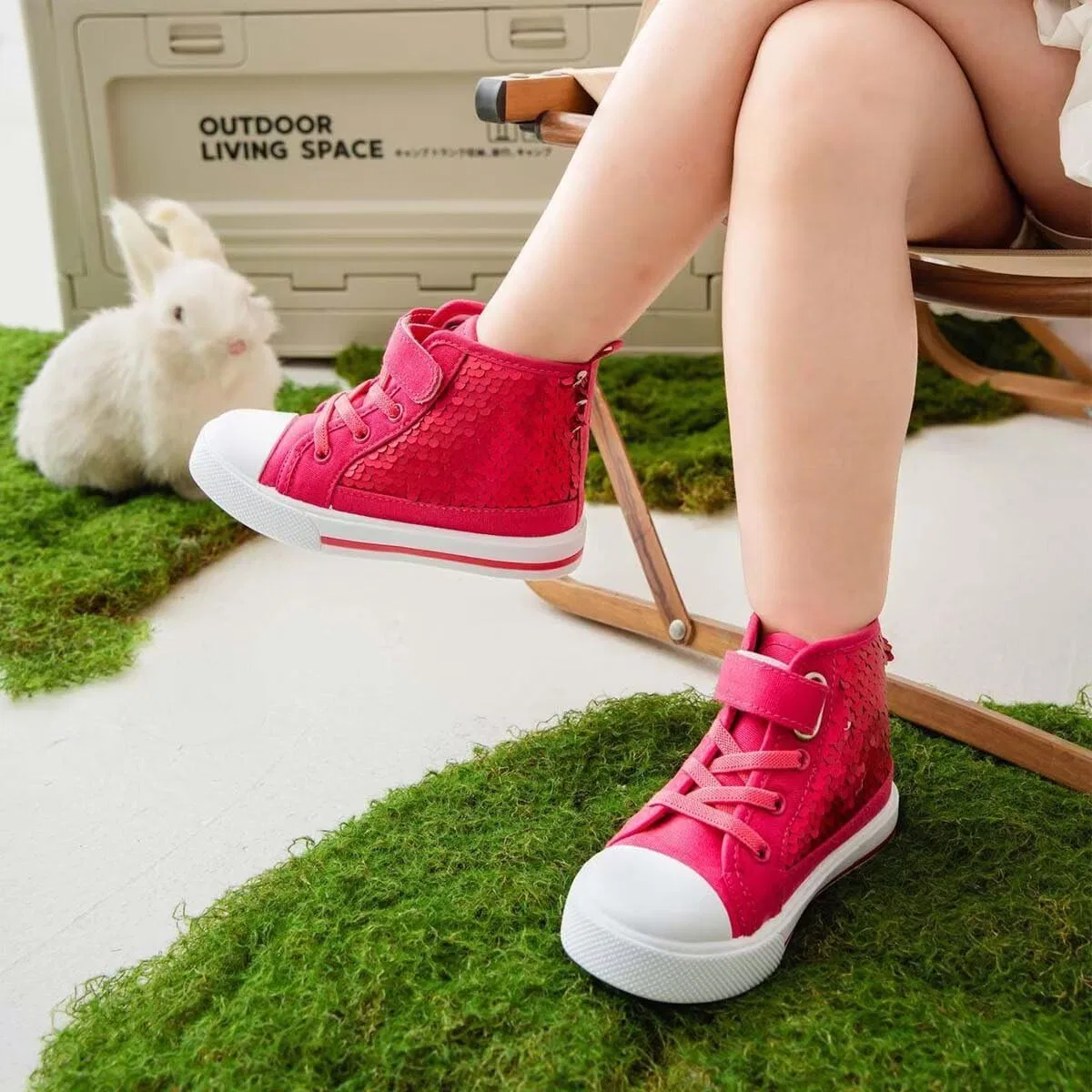 Детские кеды с блестками Classic Sequins Canvas Sneaker JOEupin, Rose — фото 2