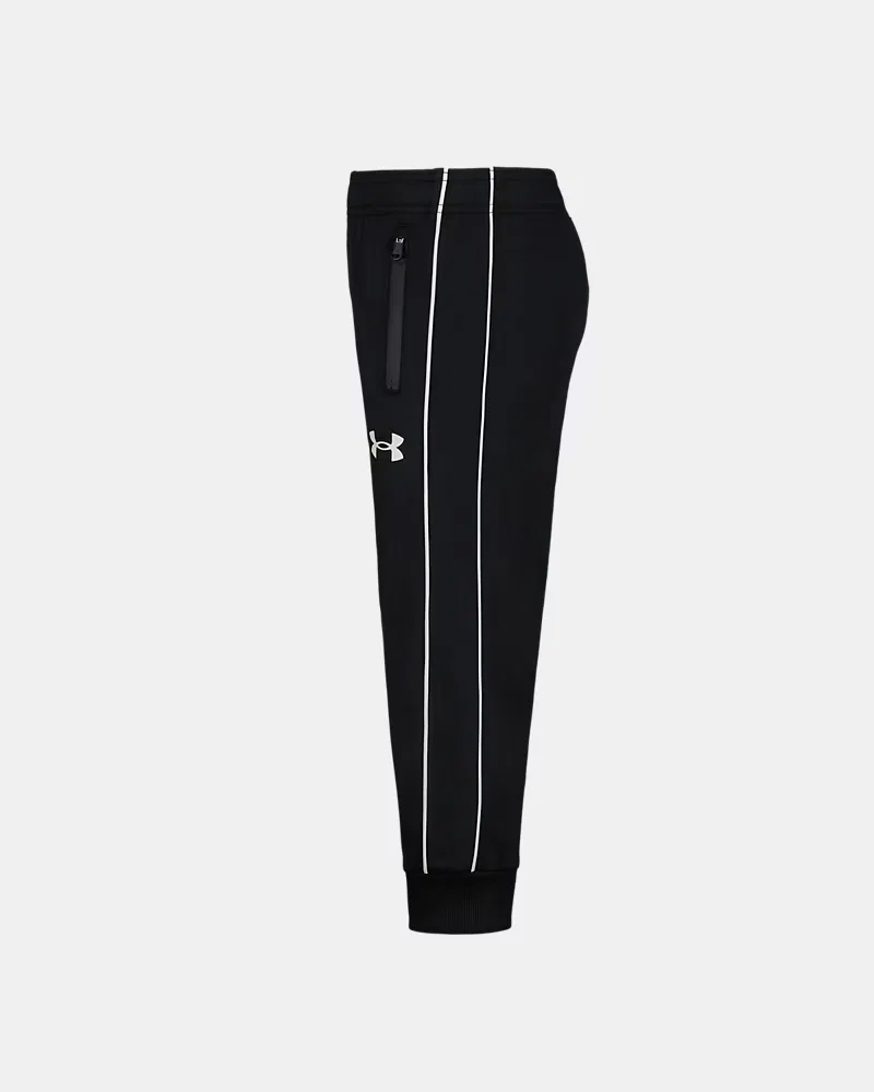 Брюки для мальчиков быстросохнущие с начесанной подкладкой Pennant 3.0 UnderArmour, Black/Stone — фото 4