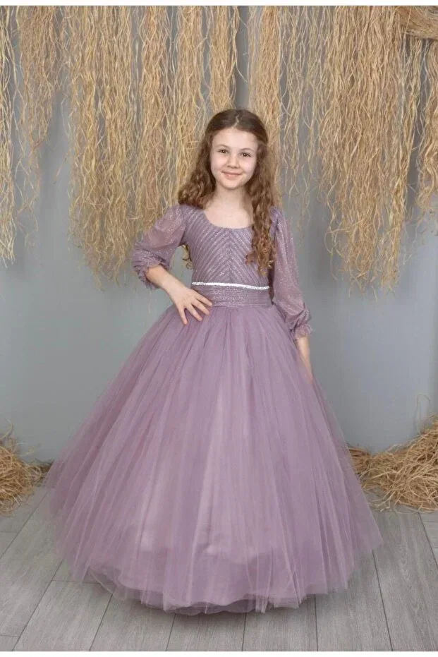 Детское платье для девочек с длинным рукавом Lisakids, Lavender