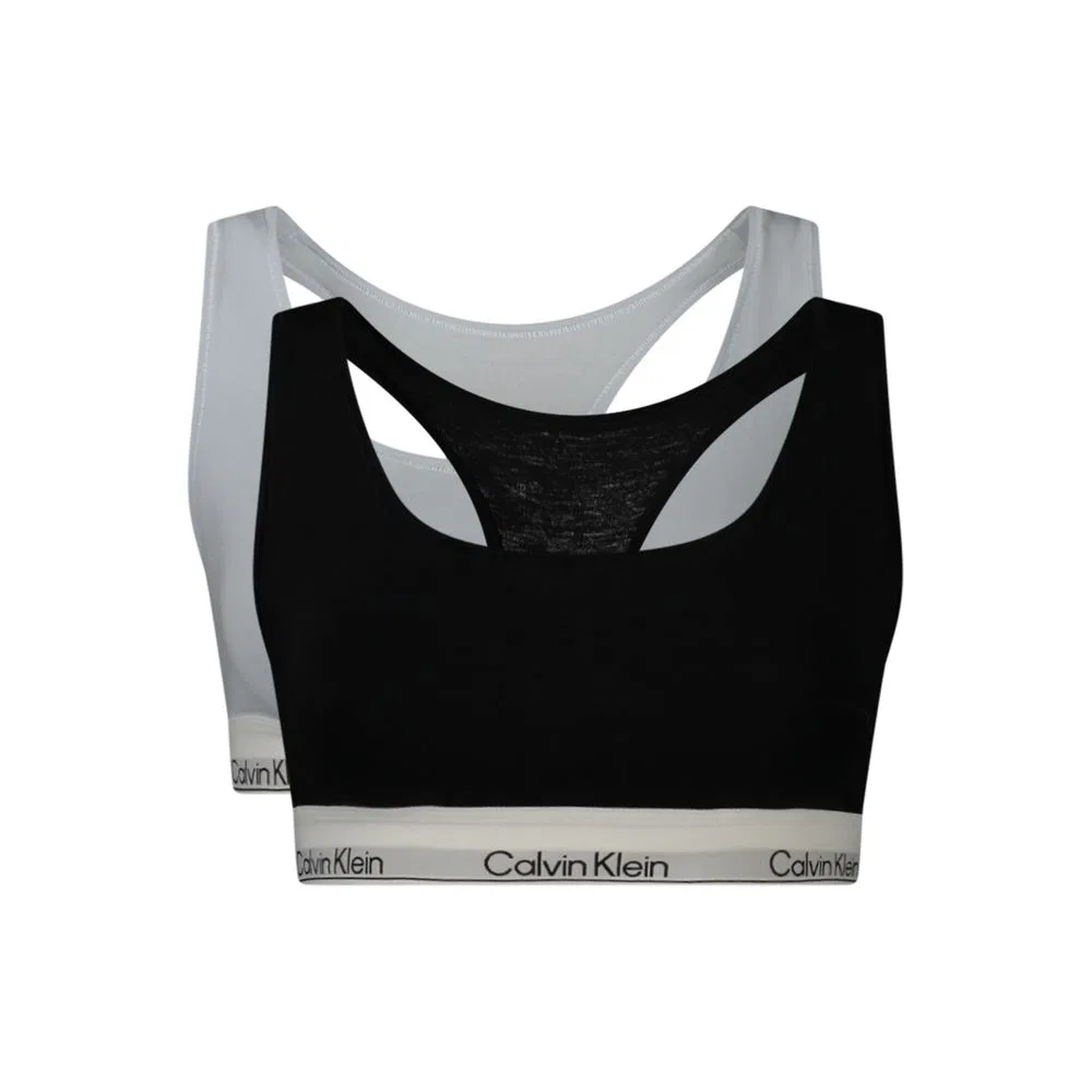 Женский бралетт с логотипом, хлопковый, Calvin Klein, Light Blue