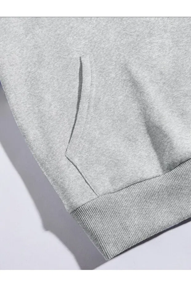 Детские свитшот для девочек с принтом Los Angeles Printed Hooded Serays Moda, Gray — фото 4