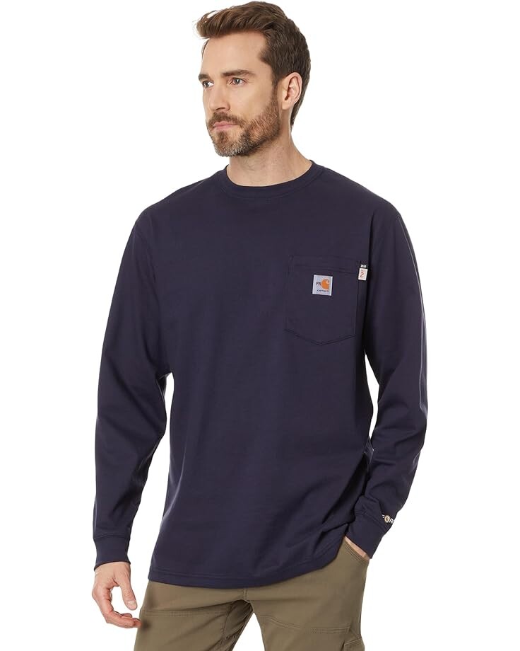 

Футболка Carhartt Flame-Resistant (FR) Force Cotton Long Sleeve, цвет Dark Navy