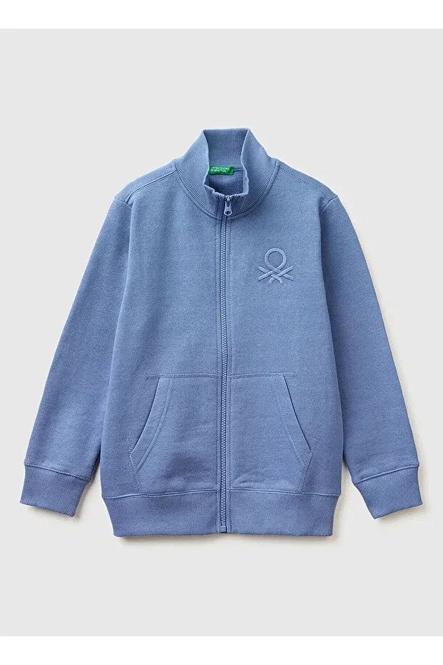 Детское для мальчиков свитшот с принтом United Colors Of Benetton, Ice Blue