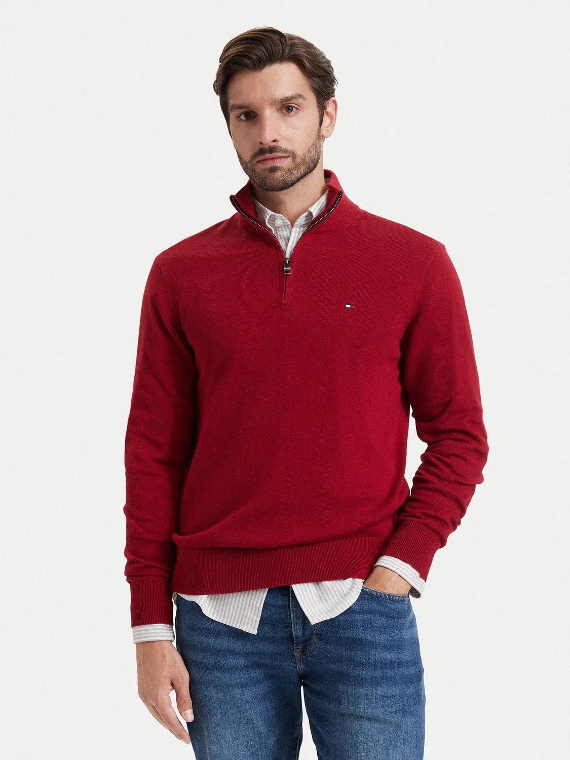 Мужской пуловер стандартного кроя Tommy Hilfiger, красный