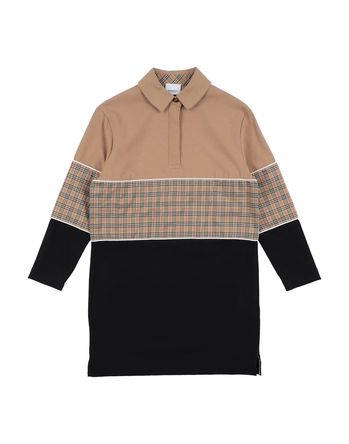 Детское платье для девочек с длинным рукавом Burberry, бежевый
