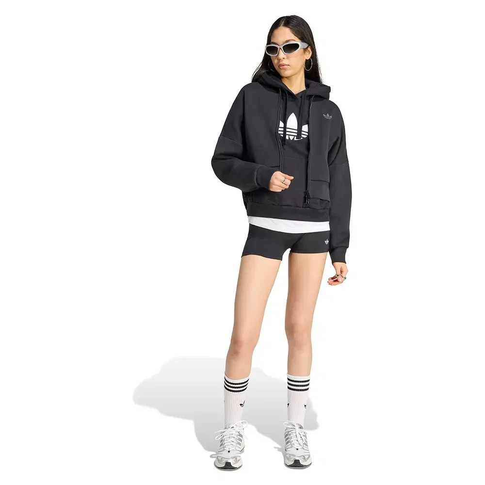 Женский свитшот оверсайз с высокой горловиной Spacer Track Adidas Originals, Black — фото 4