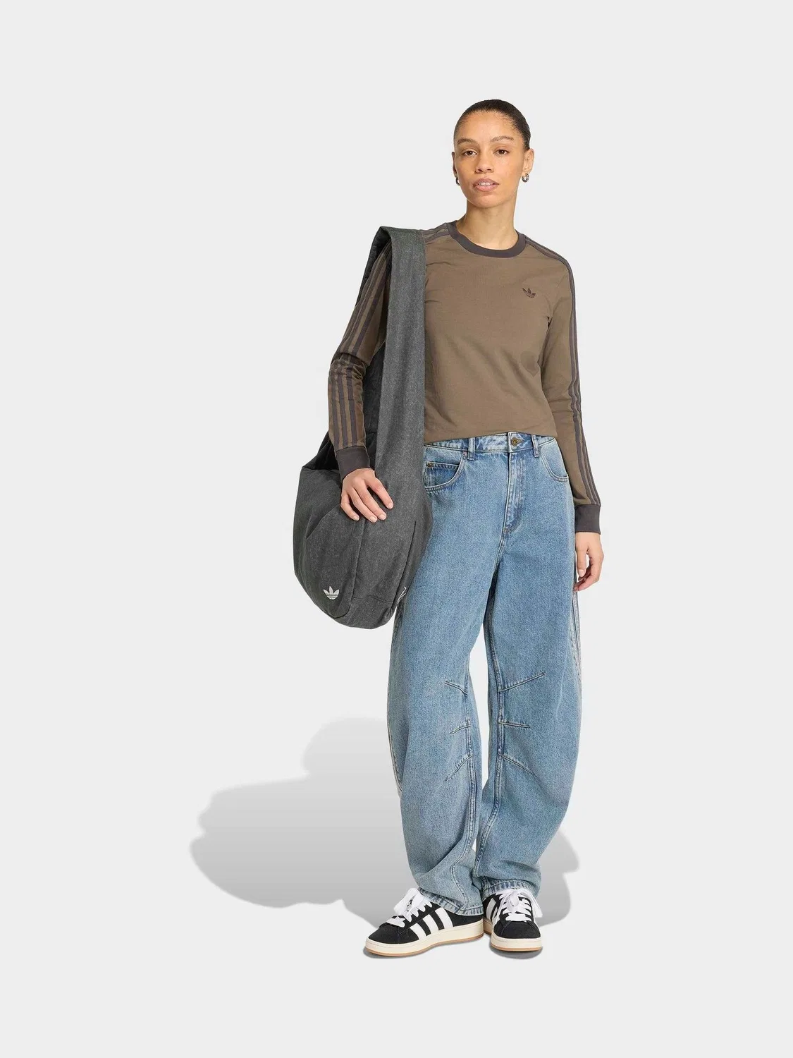 Джинсы Barrel Leg Denim adidas Originals, синие — фото 3