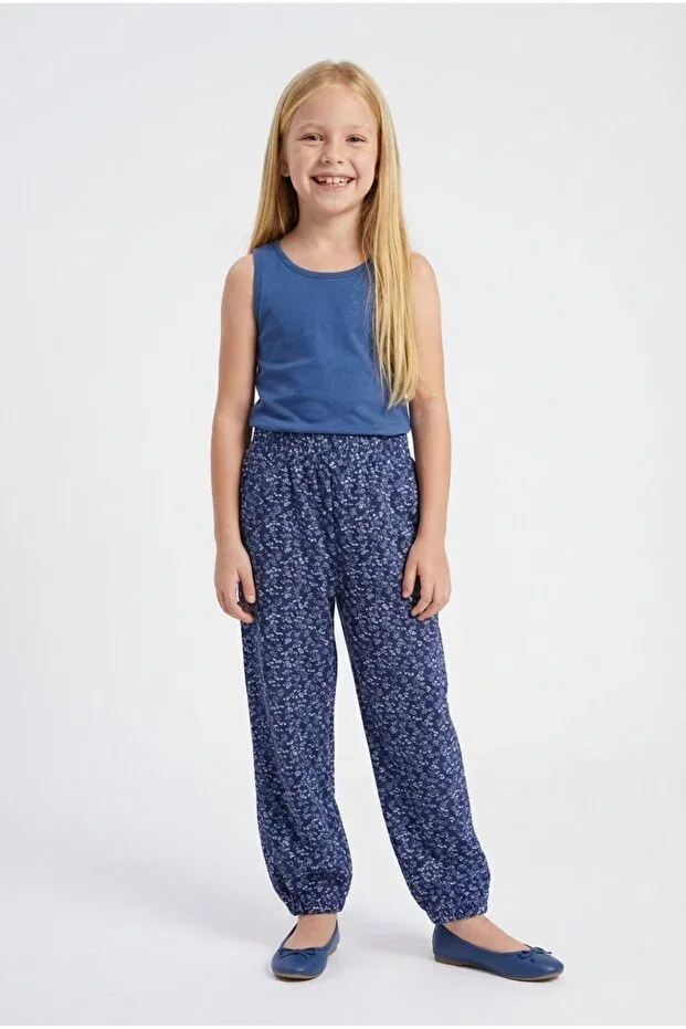 Детские спортивные штаны для девочек с принтом Tiny Flower Two Thread Lovetti, Patterned — фото 2
