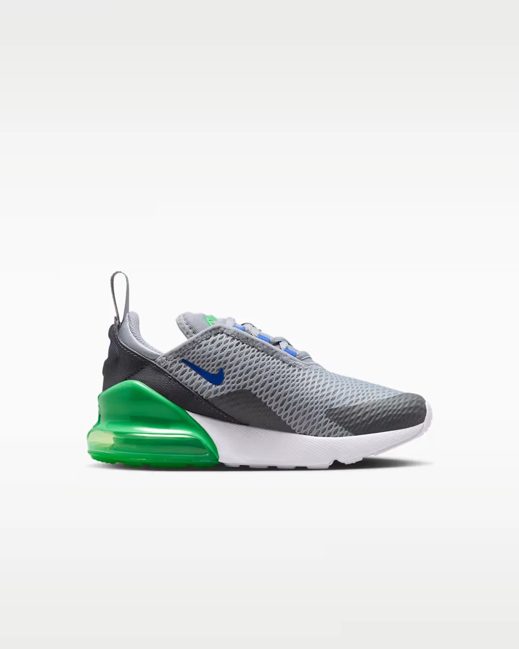 Детская обувь Nike Air Max 270, Wolf Grey/Smoke Grey/Green Spark/Racer Blue — фото 3