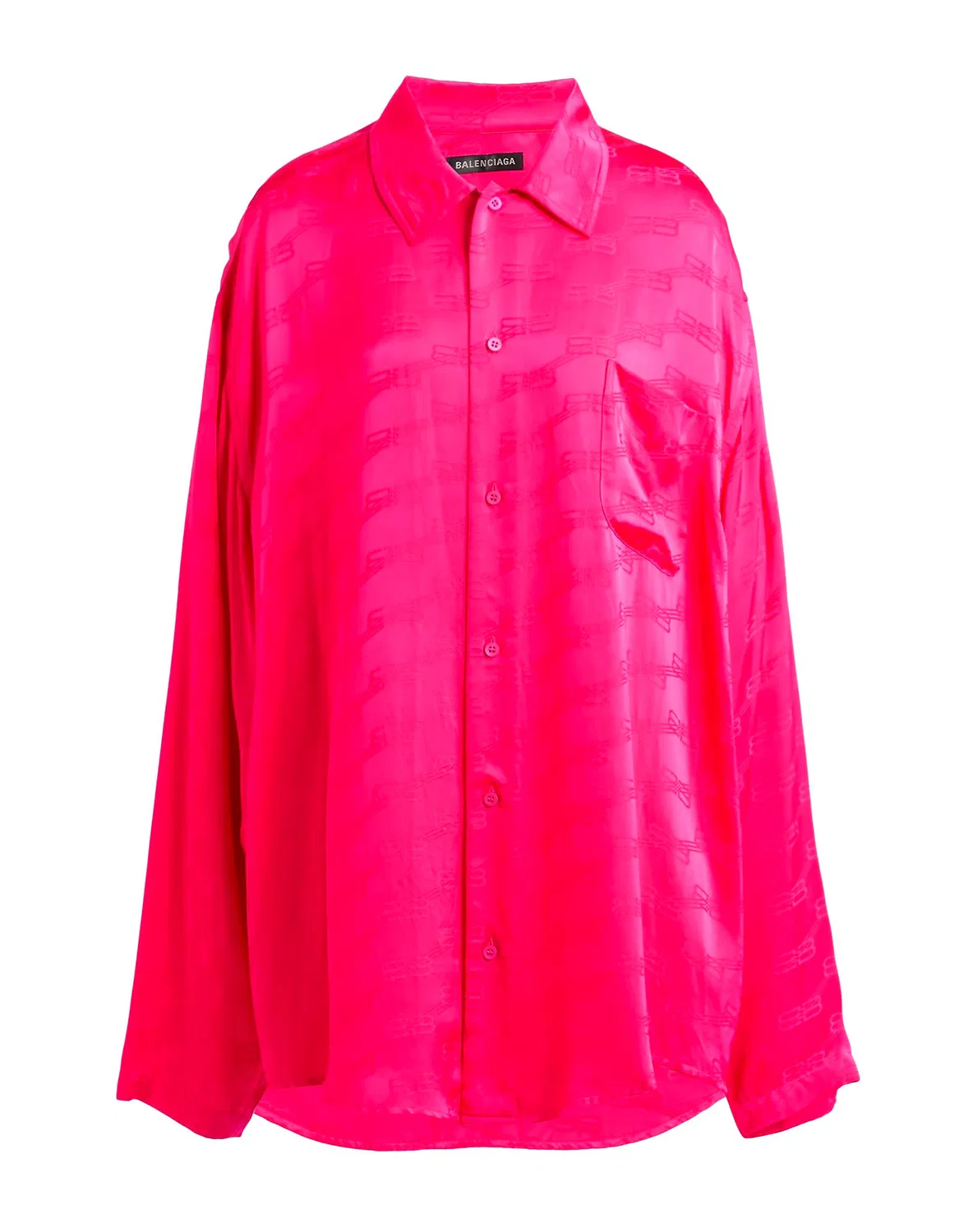 Женская длинная рубашка с логотипом Balenciaga, фуксия