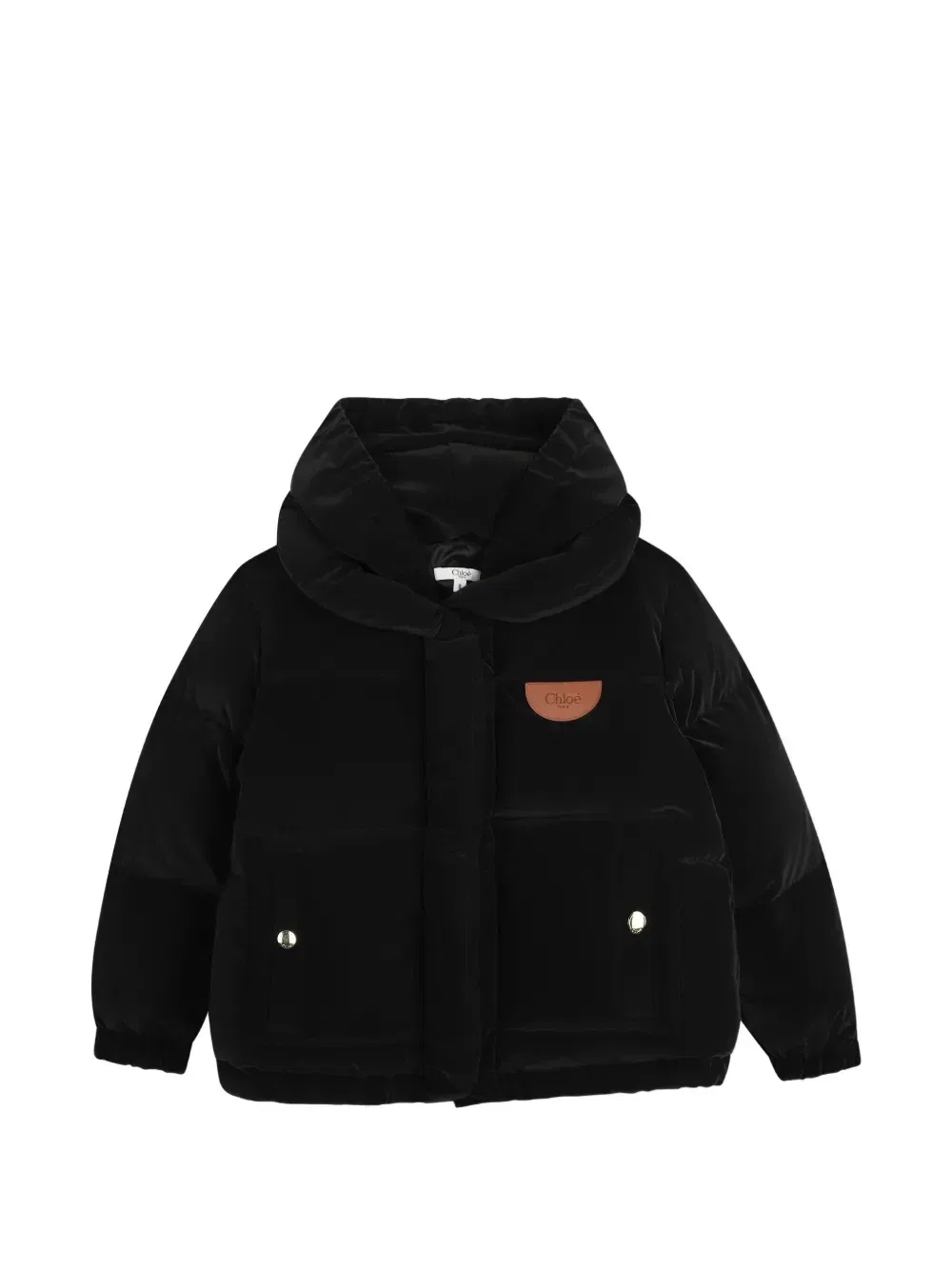 Пуховик с нашивкой-логотипом Chloe Kids, черный