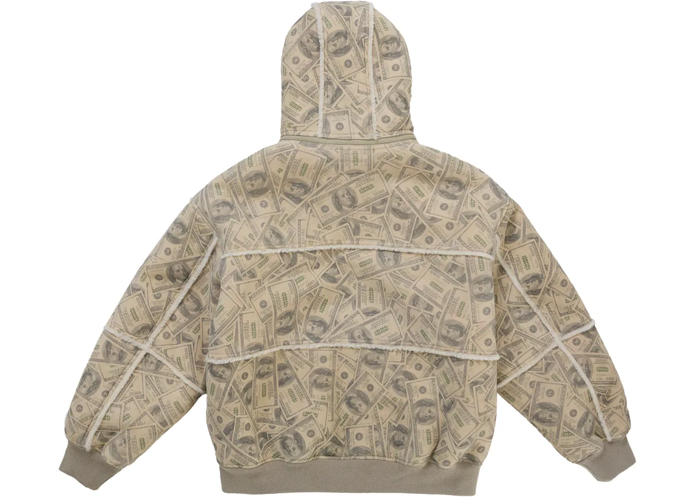 Мужская куртка-бомбер из овчины с капюшоном Jacket Supreme, White — фото 3
