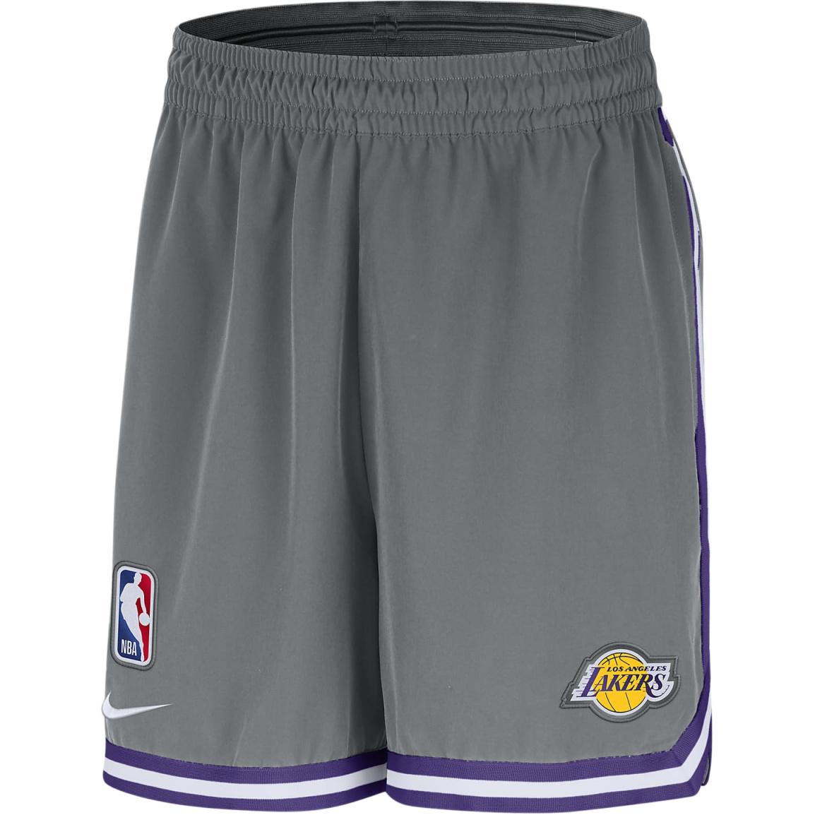

Nike Баскетбольные шорты DRI FIT NBA мужские, дымчато-серые/полностью закрытые, фиолетовые/белые