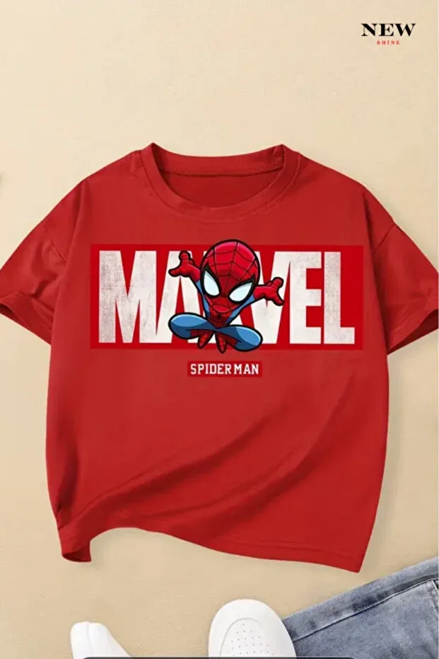 Детская футболка для мальчиков с принтом Marvel New Shine, Red
