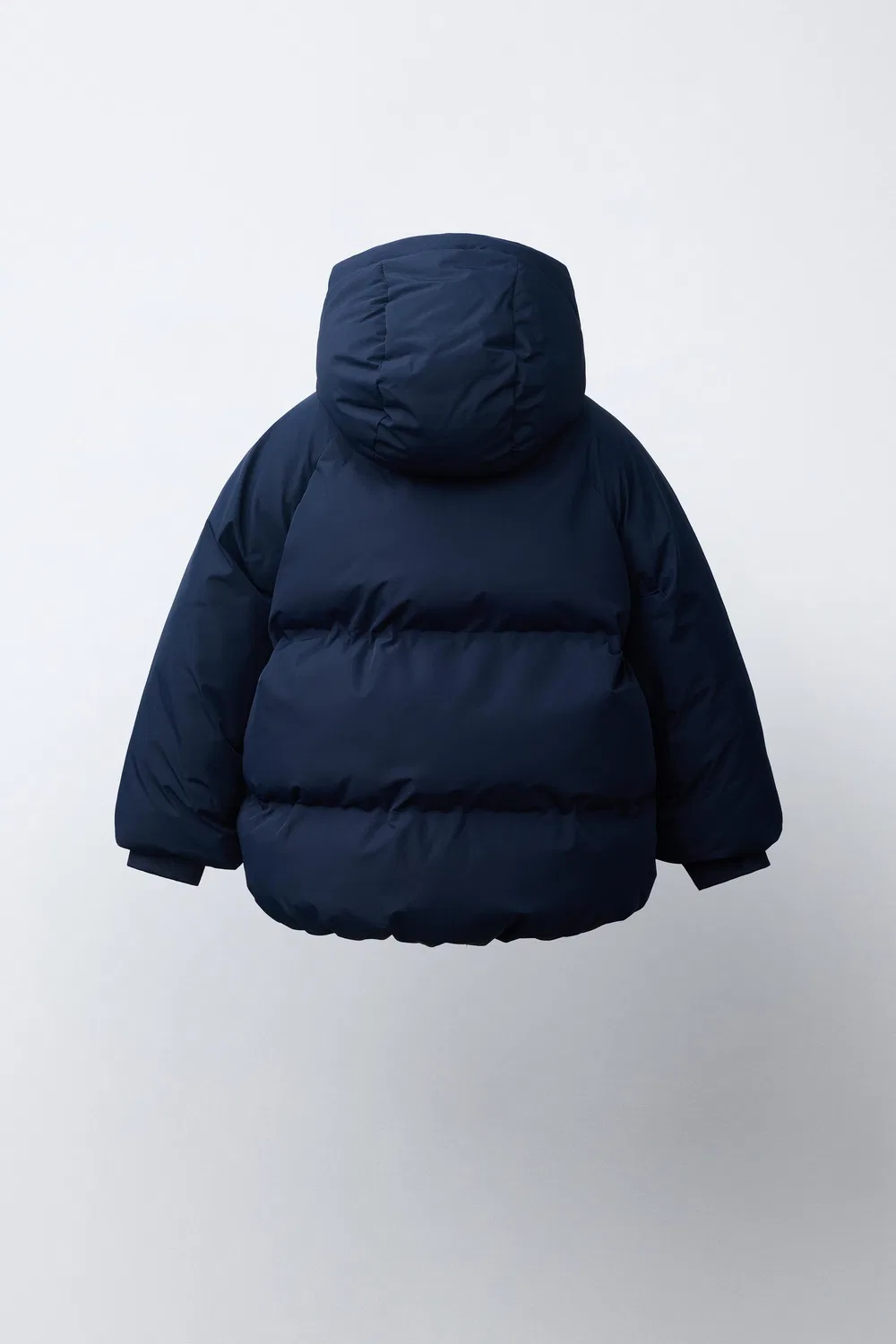 Водоотталкивающее стеганое пальто с капюшоном ZARA, Navy blue — фото 4
