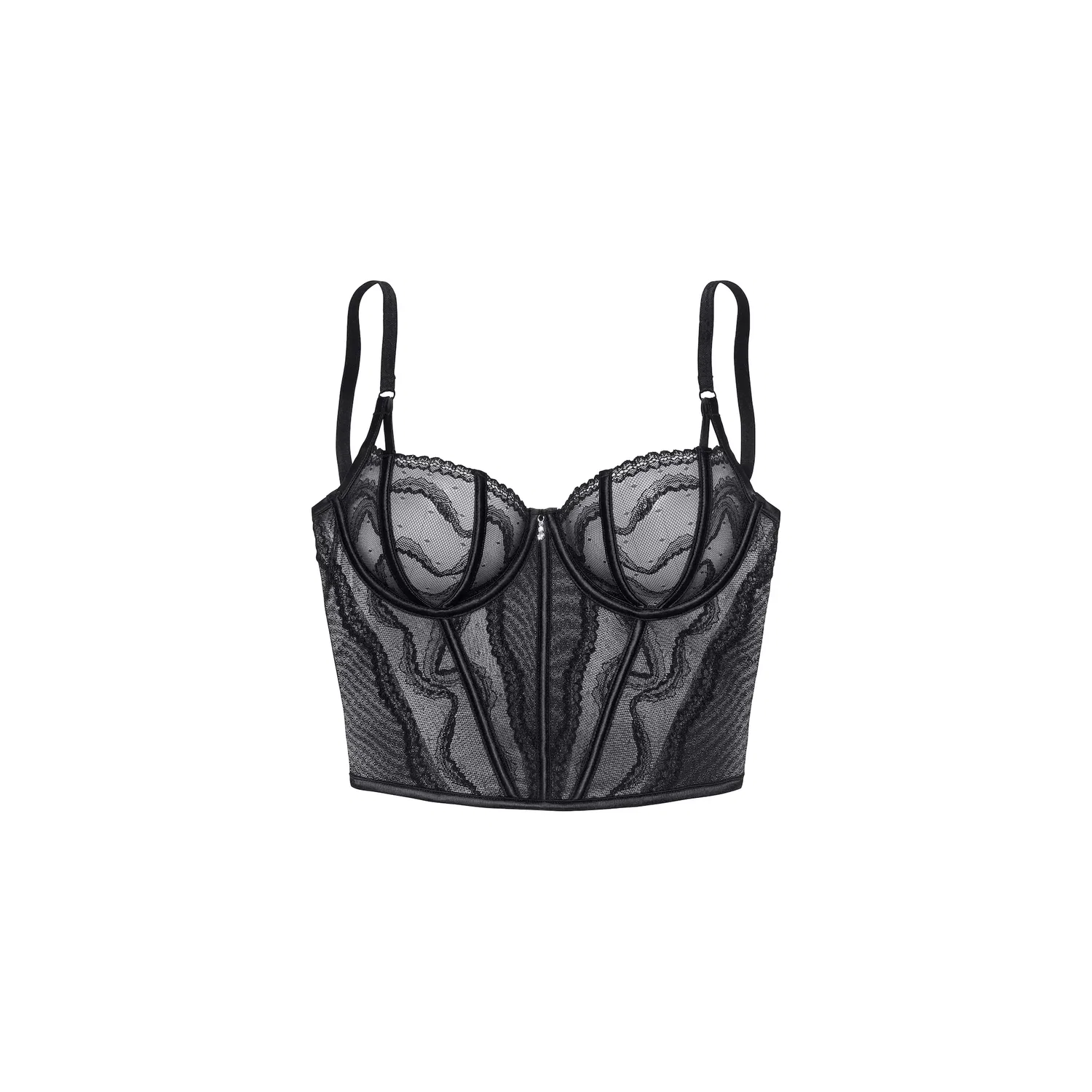 Женская корсетная блуза с блестящим аксессуаром LASCANA, Black — фото 2