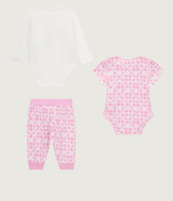 Детский комплект для девочек из 2 боди и брюк Guess, Rosa — фото 2