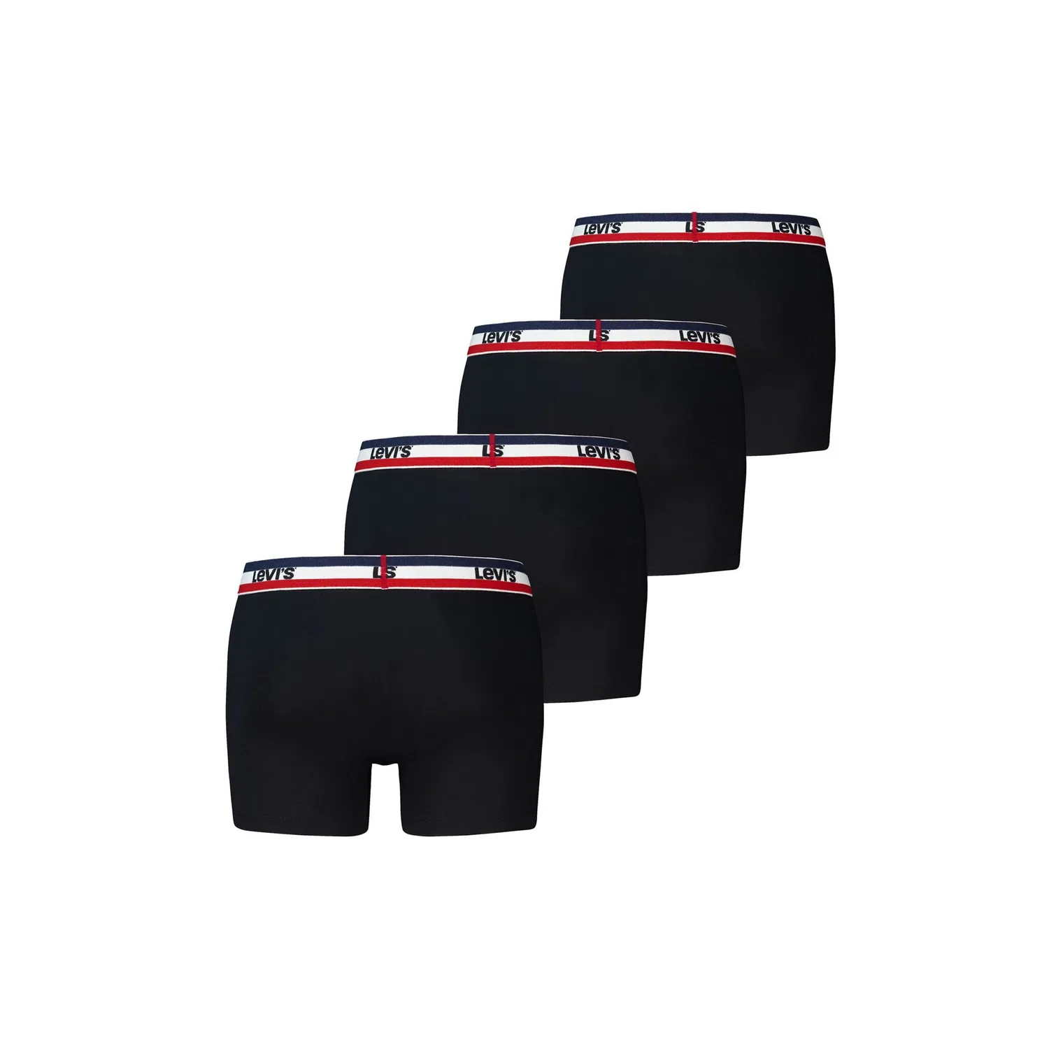 Мужские боксеры спортивные в упаковке 4 штуки Levi's, Black — фото 2