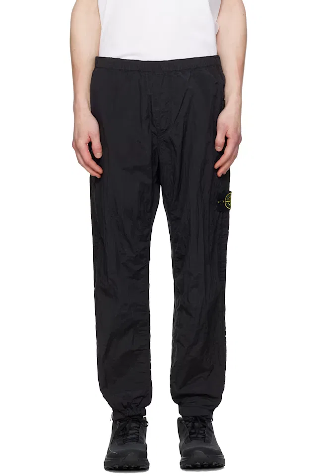 Черные нейлоновые брюки Econyl 3100035 с металлическим блеском Stone Island