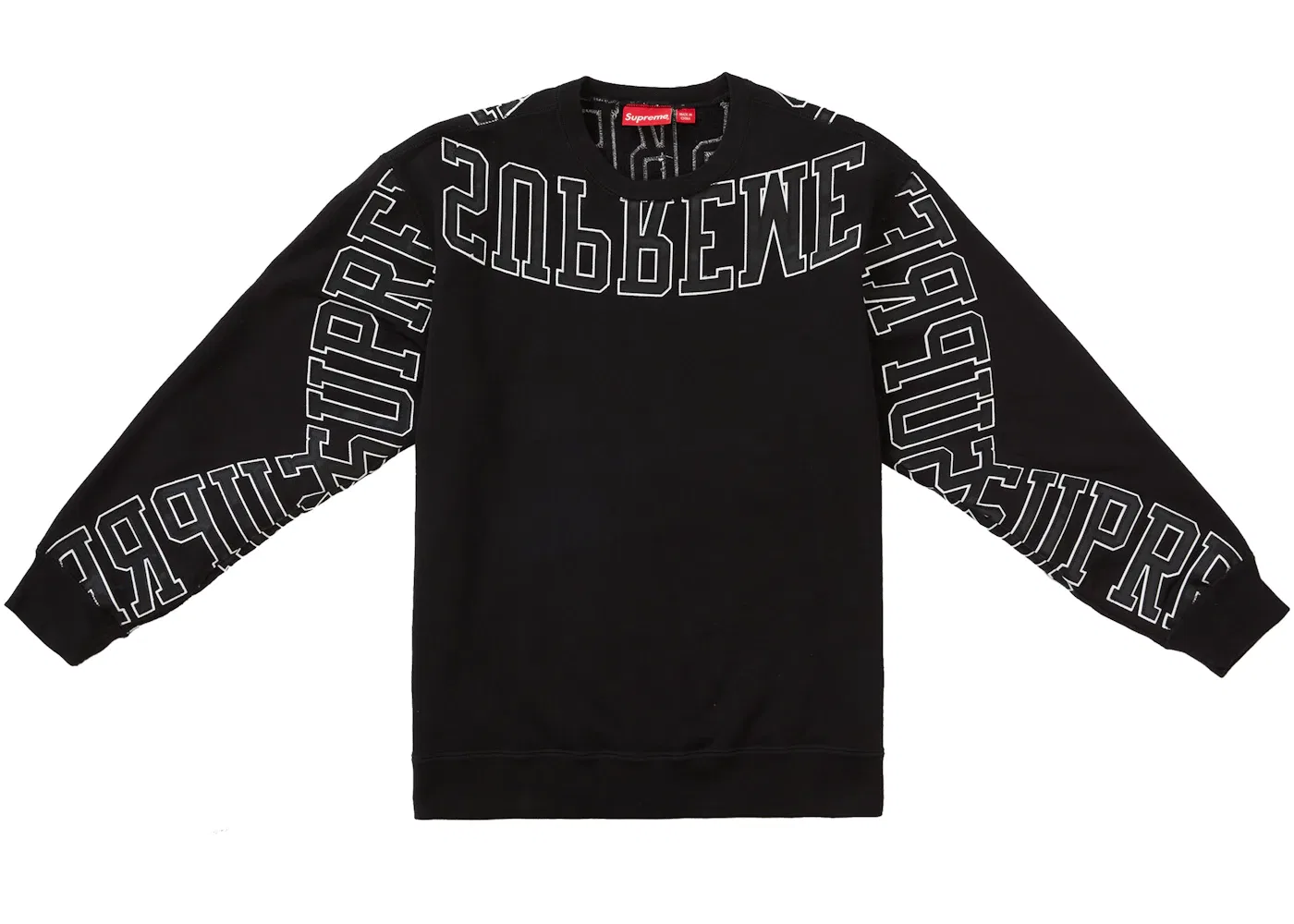 Мужской свитшот с длинным рукавом Supreme Crewneck, Black