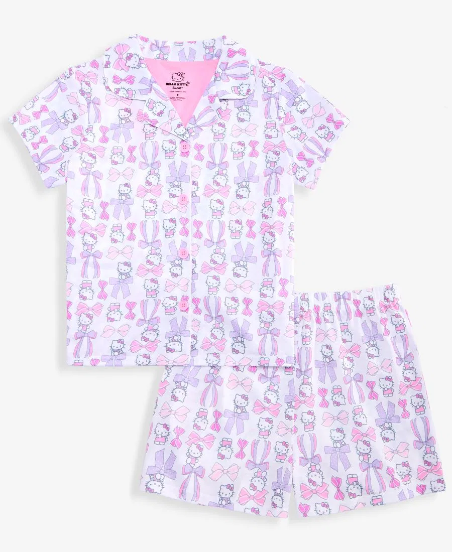 Комплект пижамы Hello Kitty с кнопками, с коротким рукавом, 2 предмета Hello Kitty, White Print