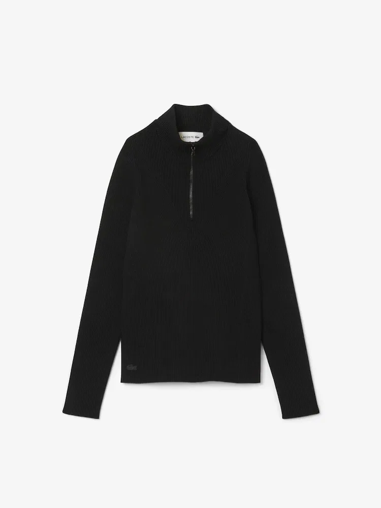Свитер полувер LACOSTE 3D Ribbed Half-Zip, Navy