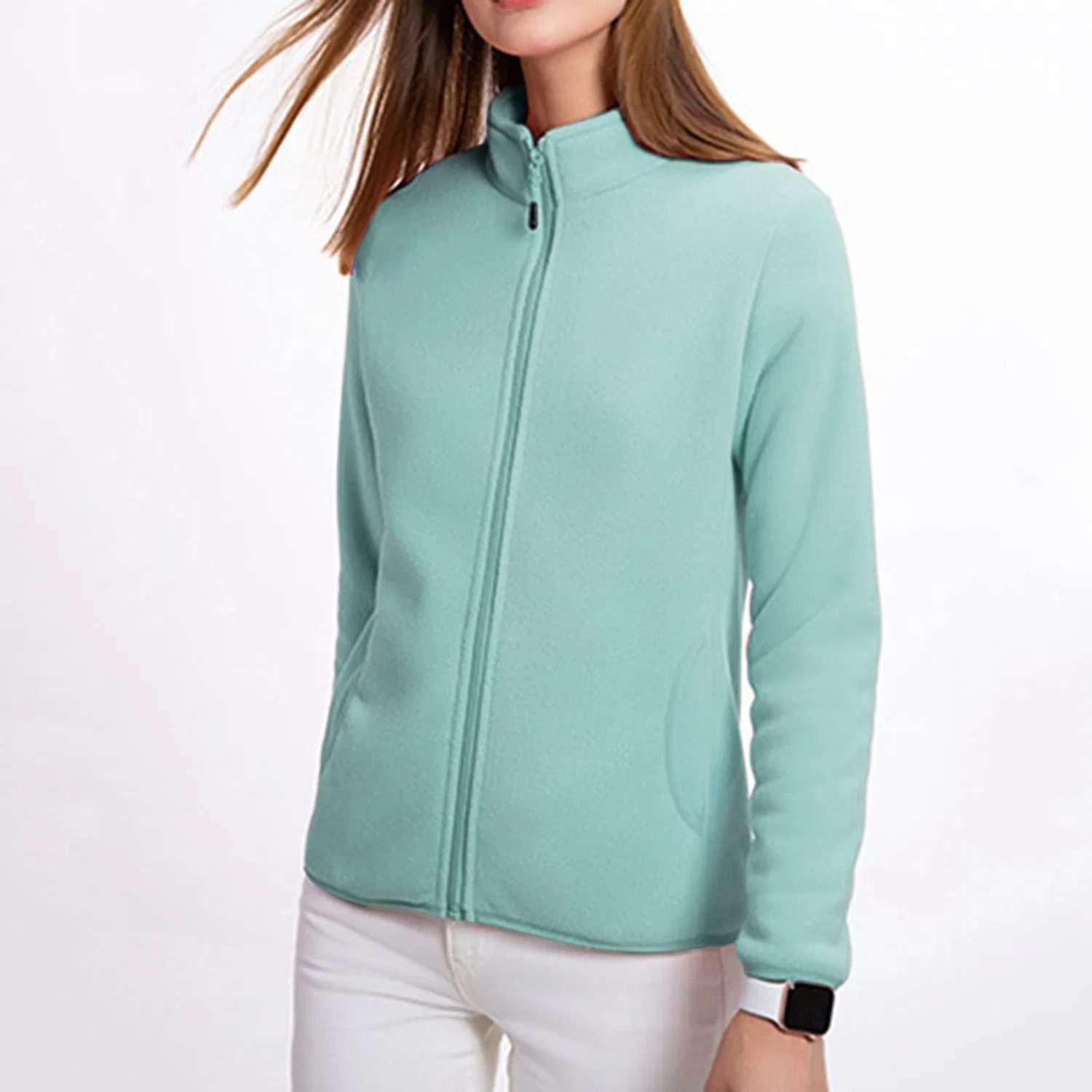 Женское зимнее пальто из флиса, Verde — фото 4