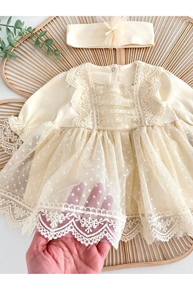 Детское платье для девочек хлопковое Carmen Jammybaby, Natural — фото 2
