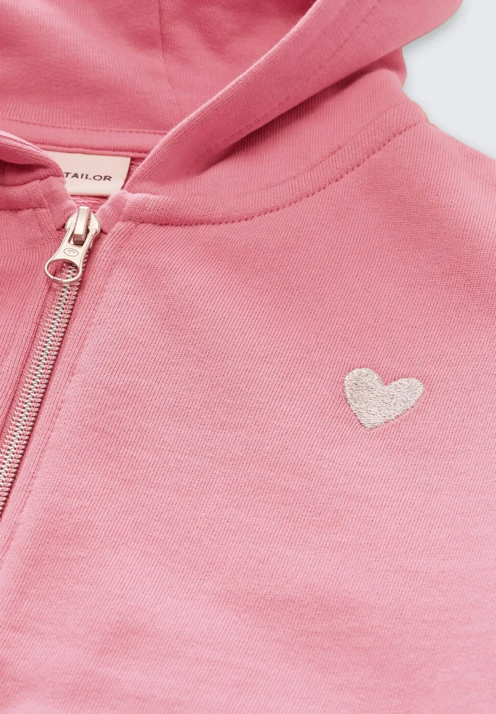 Укороченная толстовка с капюшоном и наклейками Strick & Sweats - толстовка на молнии Tom Tailor, Smooth Rose — фото 3