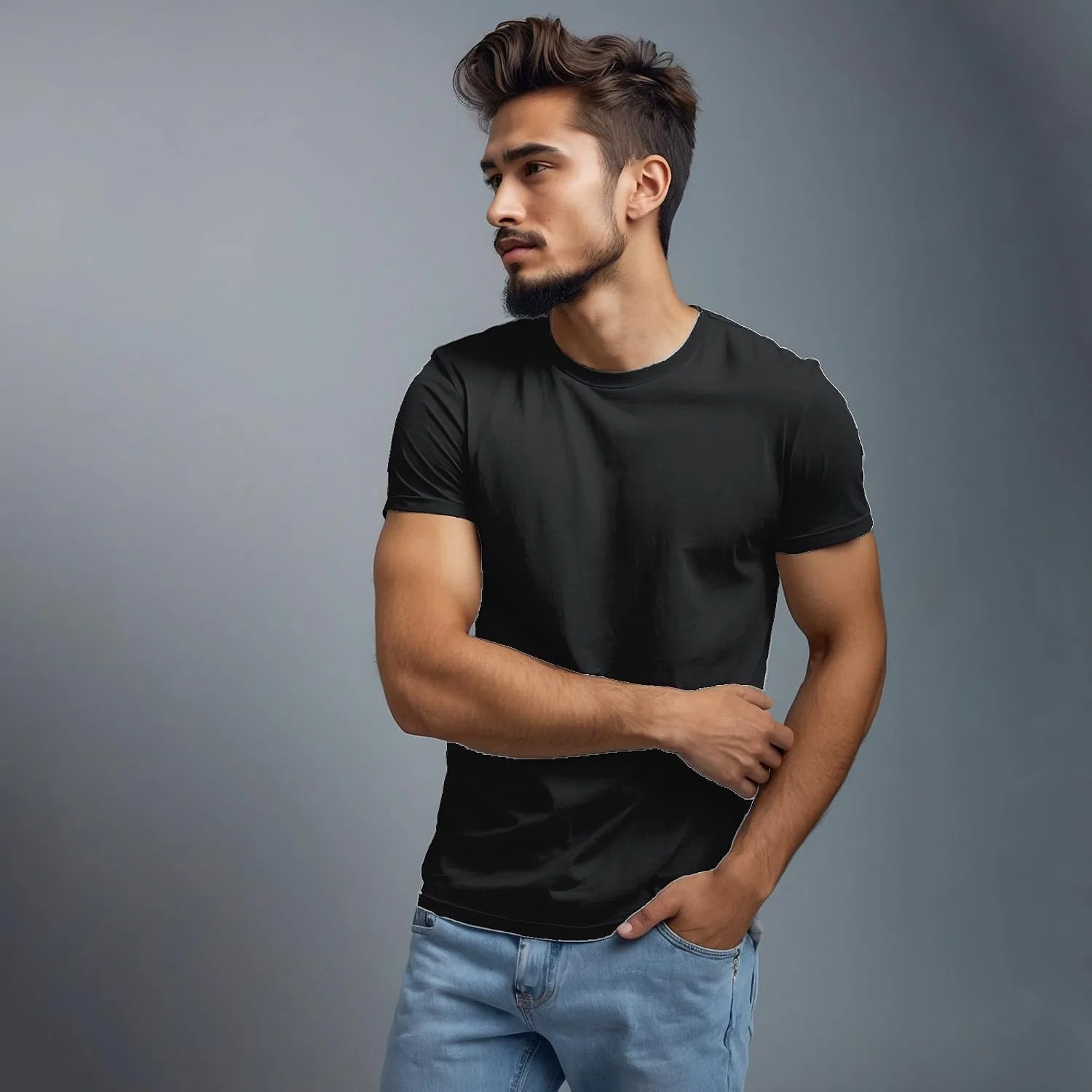 Унисекс футболка из органического хлопка Classic Fit T-shirt Arventur, Black — фото 3