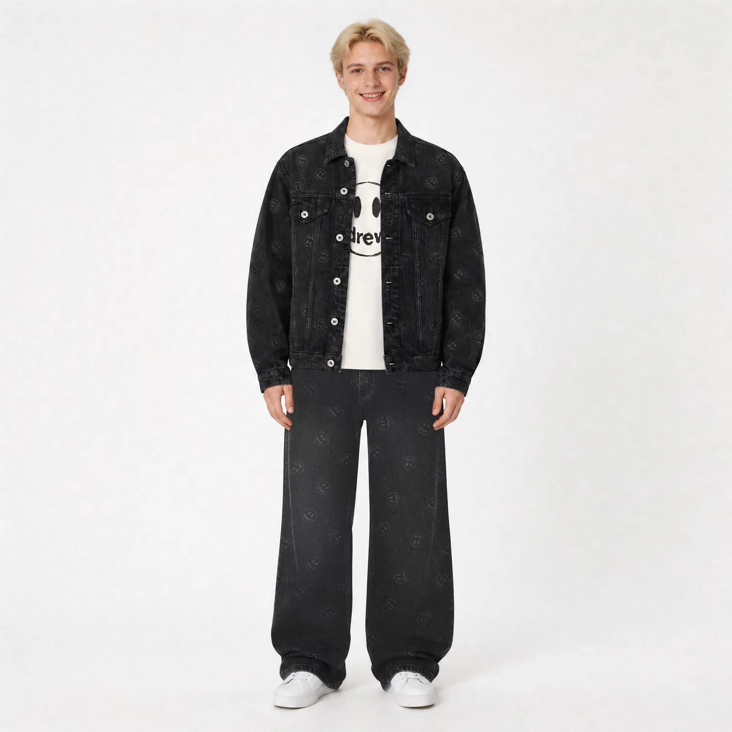 Детское джинсовое пальто с отложным воротником Drew House, Denim Black — фото 4