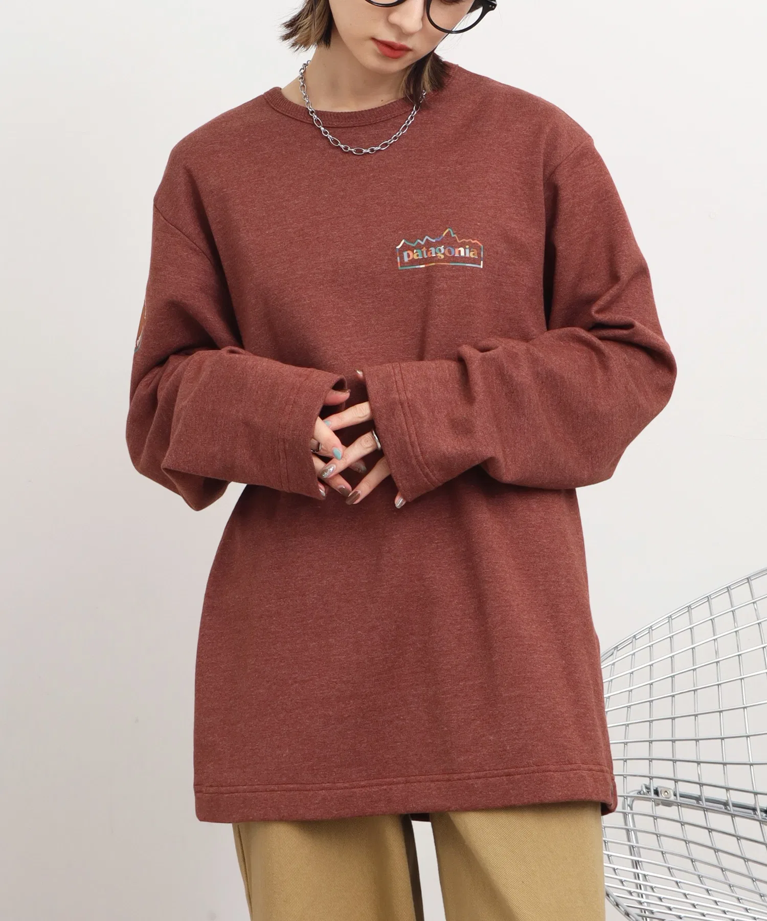 Унисекс футболка с длинным рукавом Patagonia Light Weight Unity Fitz Wildrise Crew красная — фото 3