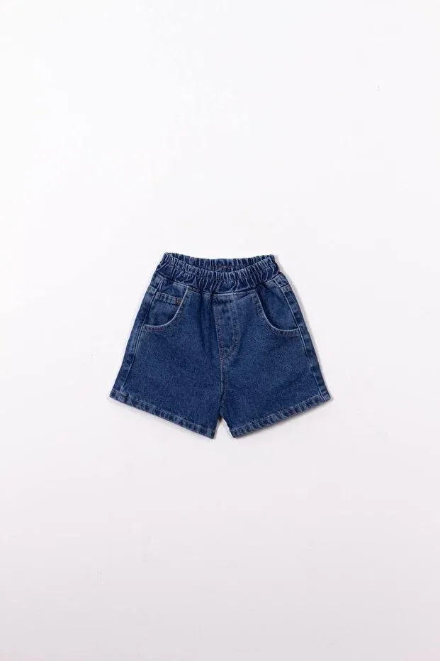 Детские шорты для девочек джинсовые с эластичным поясом Laciel paris blue balloon denim shorts with elastic waist 2Kids2Mom, Blue
