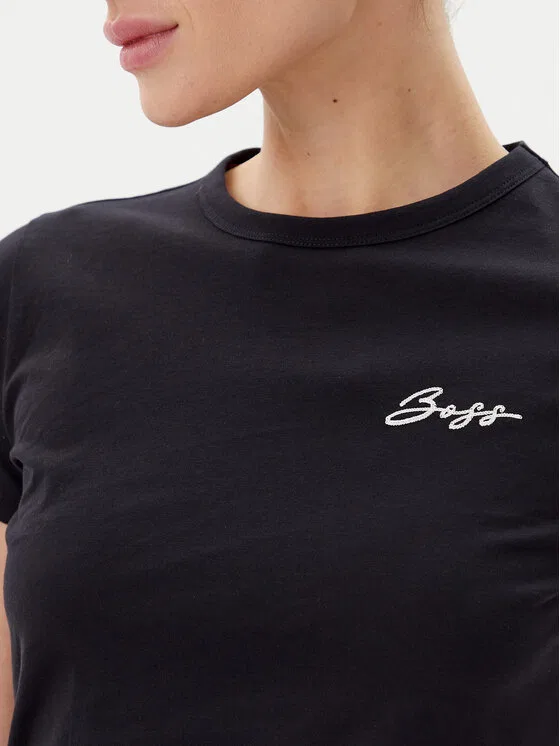 Футболка slim fit C_Elogo_20 Boss, черный — фото 4