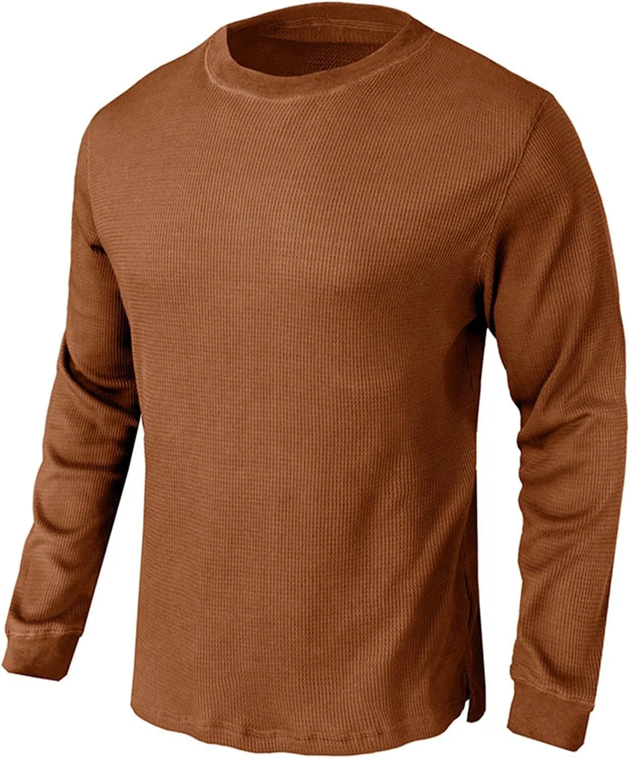 Мужская длинная футболка для бега slim fit, Khaki — фото 3