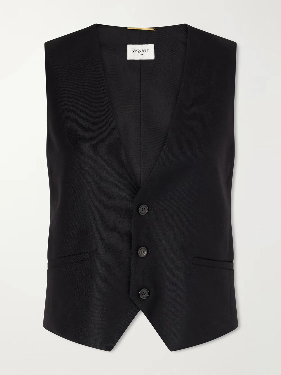 Жилет из кашемировой саржи Saint Laurent, черный