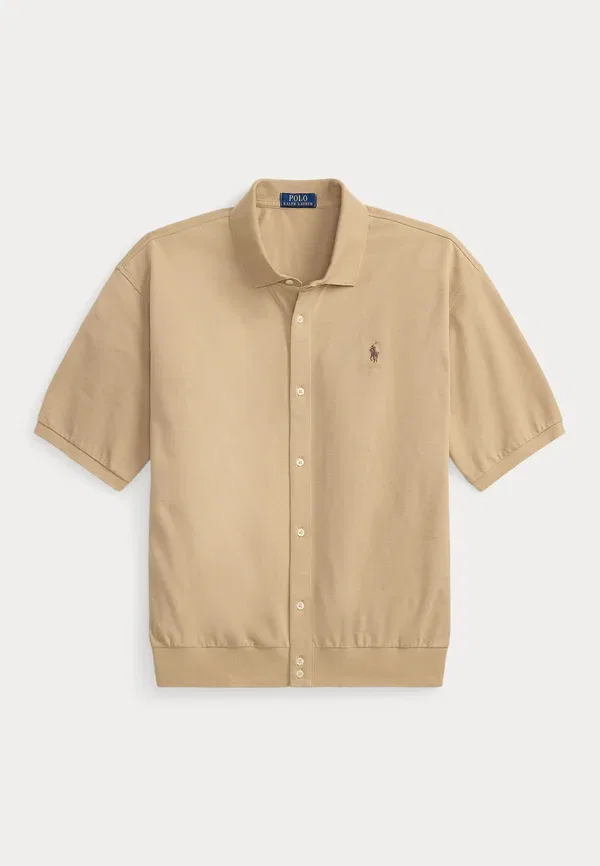 Рубашка из хлопка пике Polo Ralph Lauren, хаки — фото 4