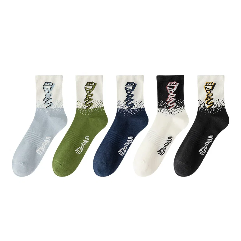 Детские носки до середины икры, набор из 5 пар, 5 Pack[Combo 6]Light Blue+Emerald Green+Navy Blue+White+Black, MIIOW