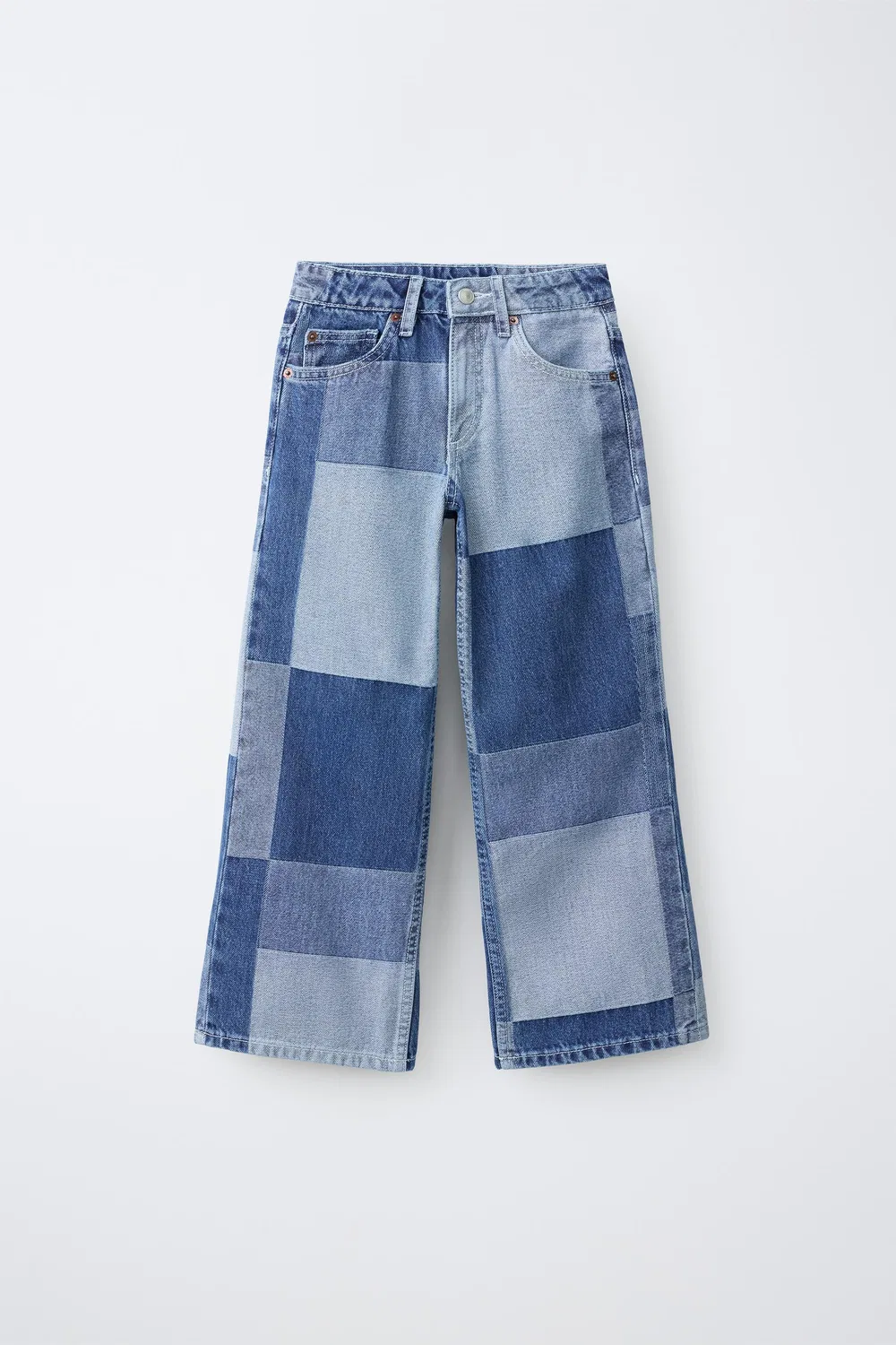 Джинсы WIDE-LEG в стиле лоскут ZARA, Blue