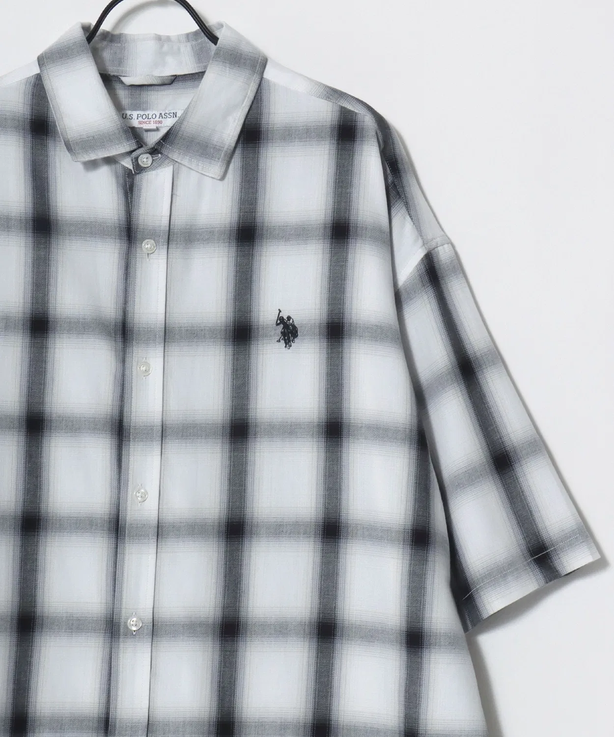 Мужская рубашка с длинным рукавомOxford Ombre U.S. POLO ASSN., White — фото 4