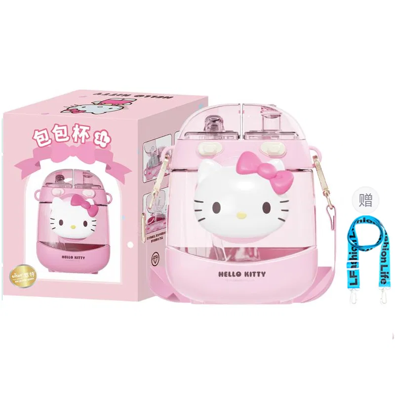 Детская кружка с крышкой и трубочкой, с принтом My Melody, Sanrio, 1000 мл, My Melody Water Cup+Random Charm 1 Pc, White — фото 2